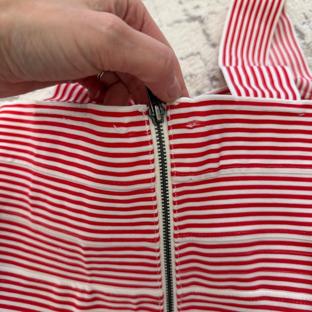 HD in Paris Anthropologie Red White Striped Bandage Peplum Top S Sweetheart M1 - Picture 6 of 6
